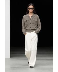 MASSIMO DUTTI - Suede Wool-Blend Knit Cardigan With Pocket Detail - Lyst
