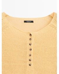 MASSIMO DUTTI - Knit Sweater With Neck Detail - Lyst