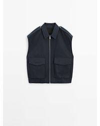 MASSIMO DUTTI - Gilet With Pockets And Shoulder Tabs - Lyst