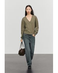 MASSIMO DUTTI - Wool Blend Knit V-Neck Sweater - Lyst