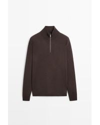 MASSIMO DUTTI - Mock Neck Knit Sweater With Zip - Lyst