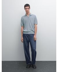 MASSIMO DUTTI - Polo En Maille À Col En V - Lyst