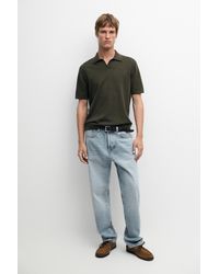 MASSIMO DUTTI - 100% Cotton Intarsia Knit Polo Shirt - Lyst