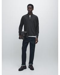 MASSIMO DUTTI - Mock Neck Knit Sweater With Zip - Lyst