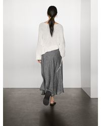 MASSIMO DUTTI - Jupe Midi Ample En Lin Mélangé - Lyst