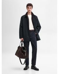 MASSIMO DUTTI - Short Cotton Blend Trench Coat - Lyst