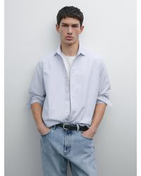 MASSIMO DUTTI - Camicia A Righe Regular Fit 100% Cotone - Lyst