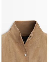 MASSIMO DUTTI - Oversize Suede Leather Jacket - Lyst