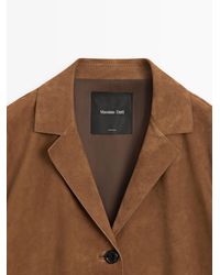 MASSIMO DUTTI - Suede Leather Lapel Blazer - Lyst