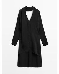 MASSIMO DUTTI - V-Hals Blouse Met Strik - Lyst