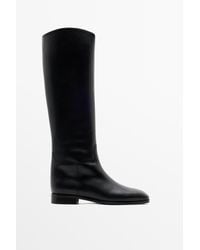 MASSIMO DUTTI - Knee-High Leather Boots - Lyst