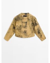 MASSIMO DUTTI - Suède Leren Jack Met Versleten Effect - Lyst