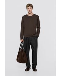 MASSIMO DUTTI - 100% Cotton Long Sleeve T-Shirt - Lyst