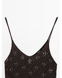 MASSIMO DUTTI - Strappy Top With Openwork Detail - Lyst