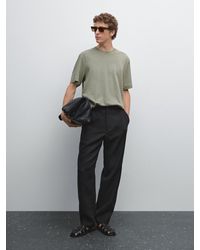 MASSIMO DUTTI - T-Shirt Aus Leinenmischgewebe - Lyst