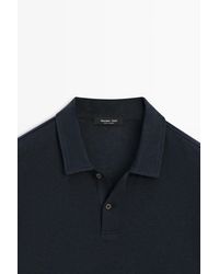 MASSIMO DUTTI - Polo Manga Corta Lino Algodón - Lyst