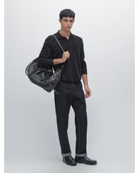 MASSIMO DUTTI - Pull Polo En Maille De Laine Et De Coton - Lyst