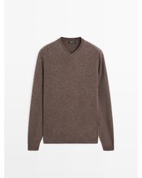 MASSIMO DUTTI - Tricot Trui Met V-Hals Van Wolmix - Lyst