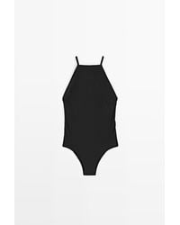 MASSIMO DUTTI - Glanzend Halterbadpak - Lyst