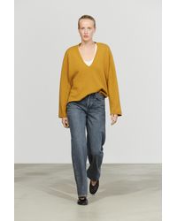 MASSIMO DUTTI - Long-Line Knit Sweater With Neckline Detail - Lyst