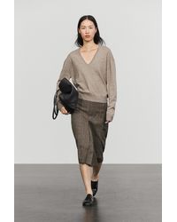 MASSIMO DUTTI - Wool Blend Knit V-Neck Sweater - Lyst