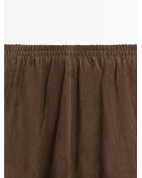 MASSIMO DUTTI - Falda Midi Piel Ante - Lyst