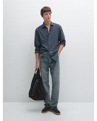 MASSIMO DUTTI - Camisa Twill Melange Slim Fit - Lyst