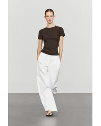 MASSIMO DUTTI - Ribbed Short Sleeve T-Shirt - Lyst
