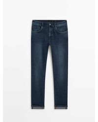 MASSIMO DUTTI - Tapered-Fit Mid Stonewash Selvedge Jeans - Lyst