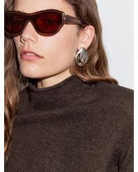MASSIMO DUTTI - Strickpullover Aus Wollmischgewebe Mit Kurzen Ärmeln - Lyst