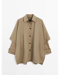 MASSIMO DUTTI - Cape Trenchcoat Met Lange Mouw - Lyst