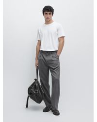 MASSIMO DUTTI - 100% Mercerised Cotton T-Shirt - Lyst