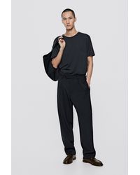 MASSIMO DUTTI - Short Sleeve 100% Wool T-Shirt - Lyst