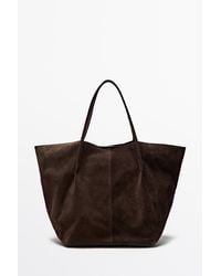 MASSIMO DUTTI - Split Leather Tote Bag - Lyst