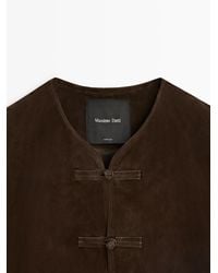 MASSIMO DUTTI - Short Suede Leather Jacket - Lyst