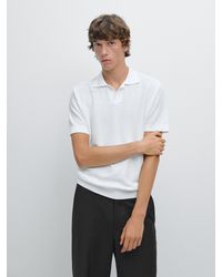 MASSIMO DUTTI - Polo Manches Courtes En Maille Texturée - Lyst
