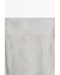 MASSIMO DUTTI - Suede Leather Flared Midi Skirt With Cummerbund - Lyst