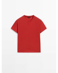 MASSIMO DUTTI - Short Sleeve Cotton T-Shirt - Lyst