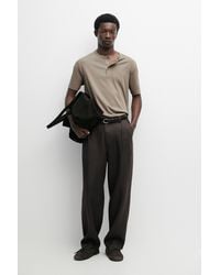 MASSIMO DUTTI - 100% Cotton Henley T-Shirt - Lyst