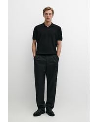 MASSIMO DUTTI - Wool Blend Knit Polo Short Sleeve - Lyst