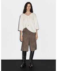 MASSIMO DUTTI - Jersey Punto Cuello Pico Mezcla Lana - Lyst
