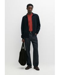 MASSIMO DUTTI - 100% Cotton Polo Collar Knit Cardigan - Lyst