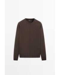 MASSIMO DUTTI - Wool Blend Round Neck Knit Sweater - Lyst