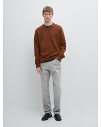 MASSIMO DUTTI - Pull En Maille 100 Laine À Col En V - Lyst