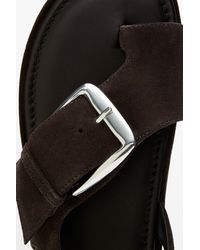 MASSIMO DUTTI - Flat Slider Sandals With Buckle - Lyst