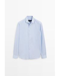 MASSIMO DUTTI - 100% Cotton Striped Slim Fit Shirt - Lyst