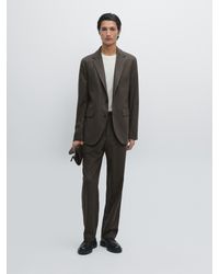 MASSIMO DUTTI - Gestreifte Anzugjacke Aus Wollmischgewebe - Lyst