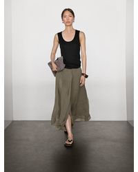 MASSIMO DUTTI - Gonna Lunga Morbida Con Volant - Lyst