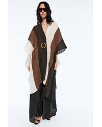 MASSIMO DUTTI - Textured Color-Block Linen Blend Kaftan - Lyst