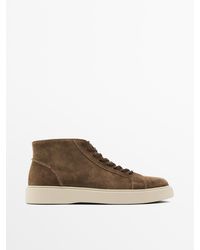 MASSIMO DUTTI - Leren High-Top Sneaker Met Veters - Lyst